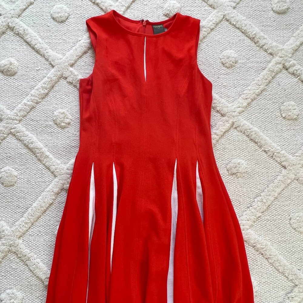 Size 2 Taylor bright orange/red dress with white accents from Nordstrom